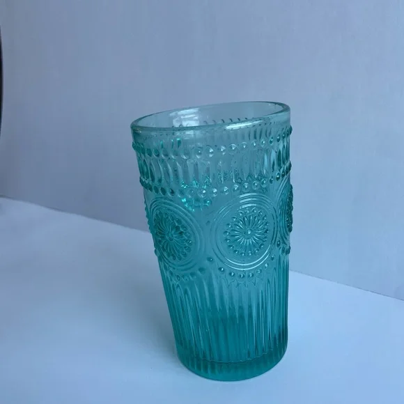 The Pioneer Woman NWOT Vintage Style Blue Glass Hobnail Tumbler Set of 4 - Picture 7 of 7